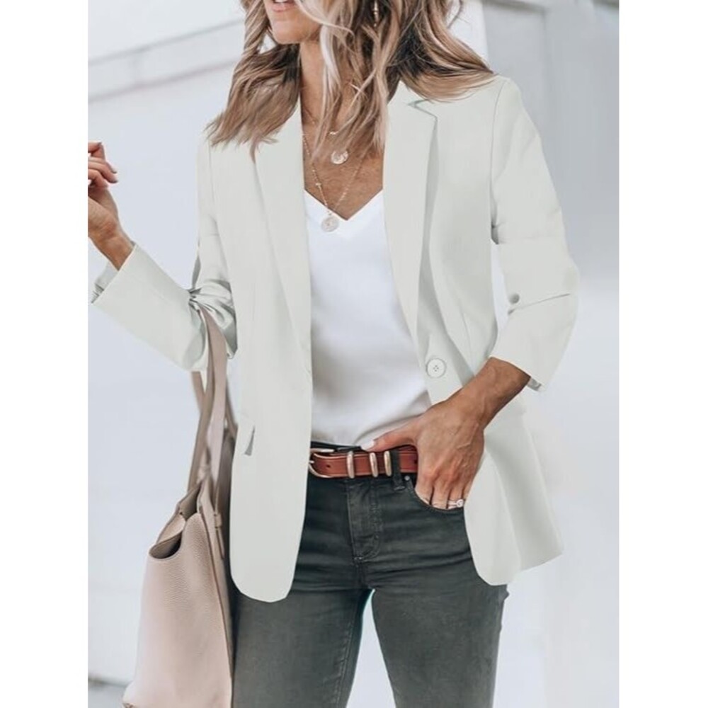 Cicy Bell Women’s 1 Button Blazer Long Sleeve Work Office Casual Jacket